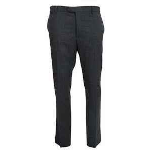 BENCIVENGA Gray Checkered Wool Dress Formal Men's Pants